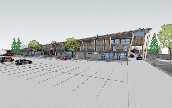 Možné řešení: hlavní budovy a infrastruktury. Jedná se pouze o návrh k diskuzi, o finální podobě není rozhodnuto.