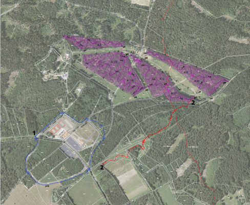 Zákres možných singletrailových tras